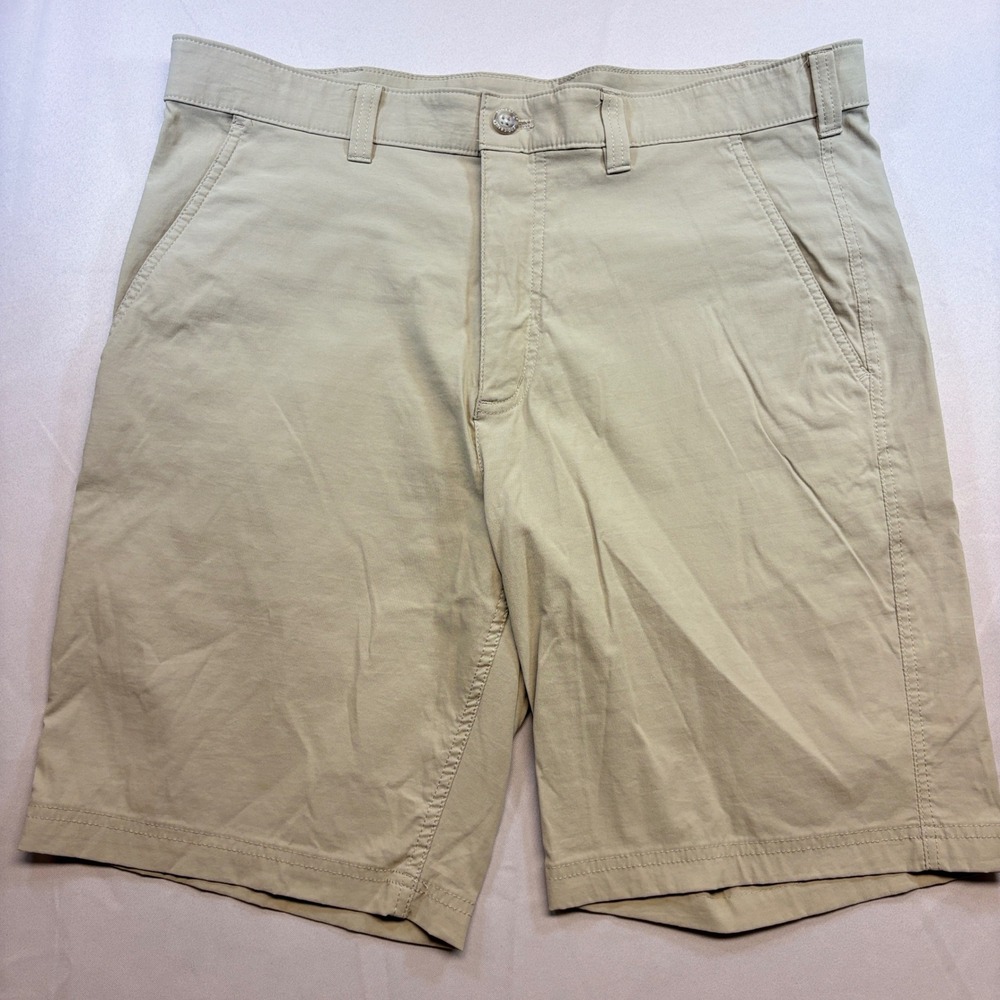 Eddie Bauer Travex Shorts Mens 38 Tan Performance Hiking Travel Outdoor Gorpcore